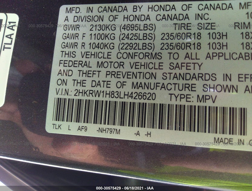 2HKRW1H83LH426620