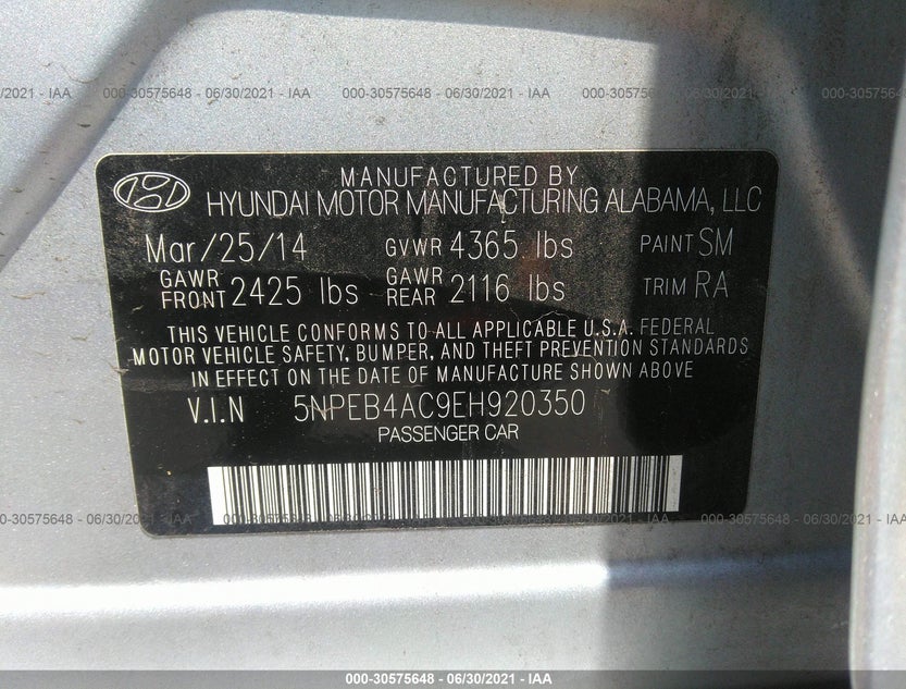 5NPEB4AC9EH920350