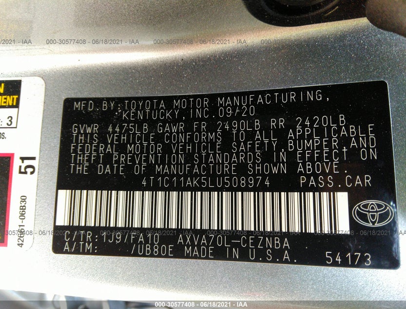 4T1C11AK5LU508974