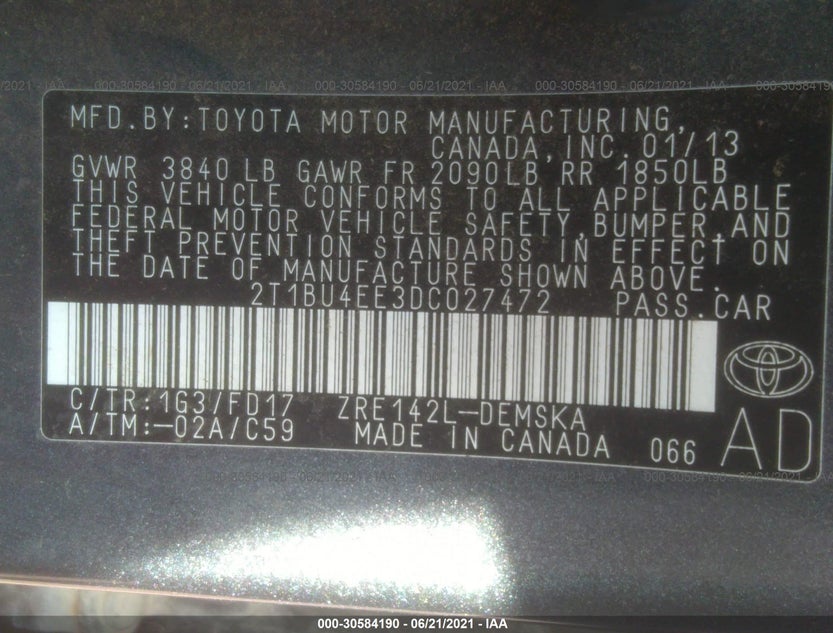 2T1BU4EE3DC027472