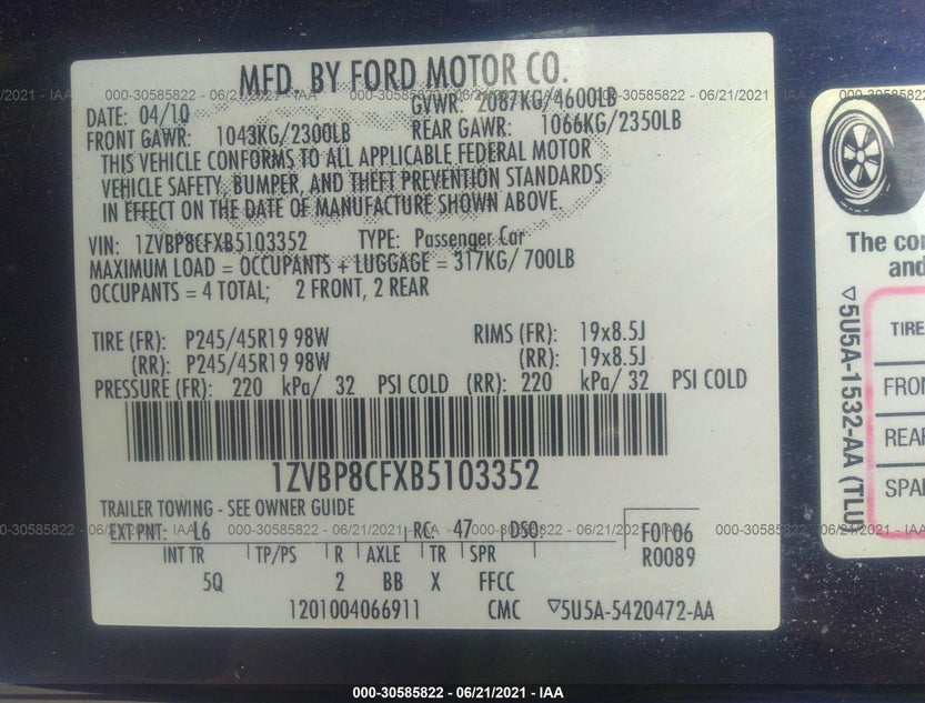 1ZVBP8CFXB5103352