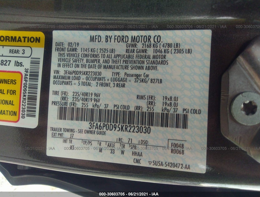 3FA6P0D95KR223030