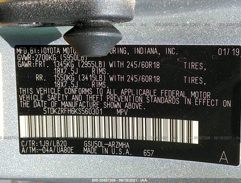 5TDKZRFH6KS560301