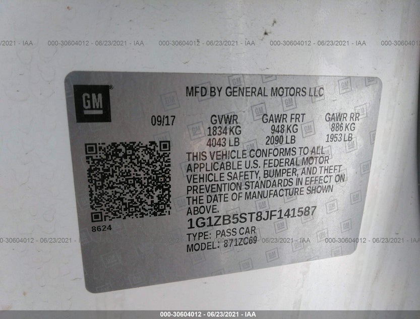 1G1ZB5ST8JF141587
