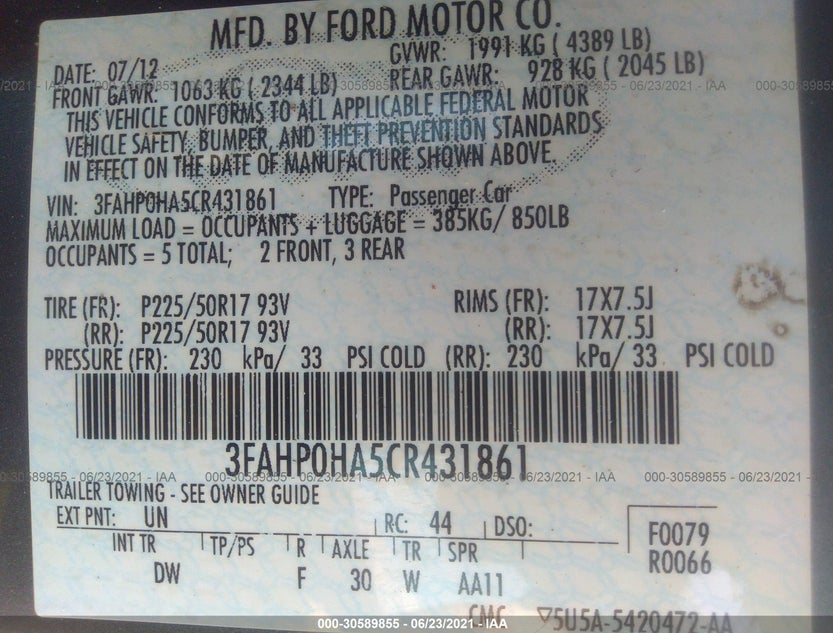 3FAHP0HA5CR431861