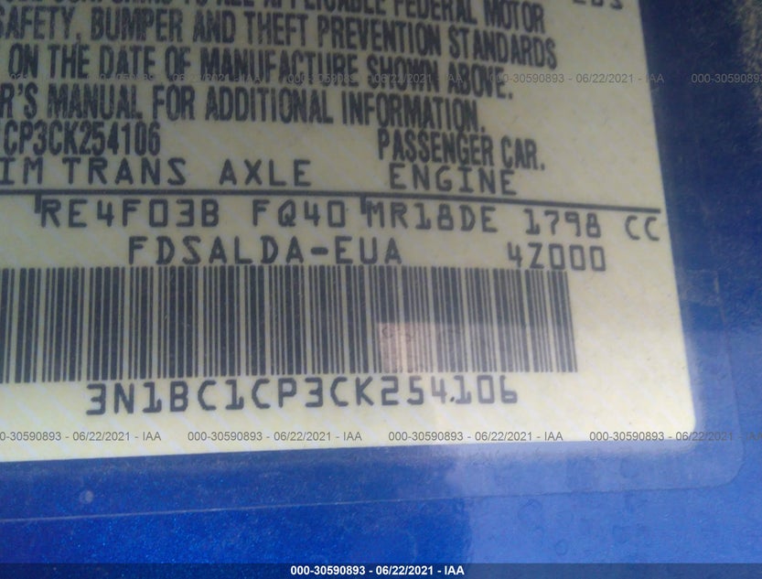 3N1BC1CP3CK254106