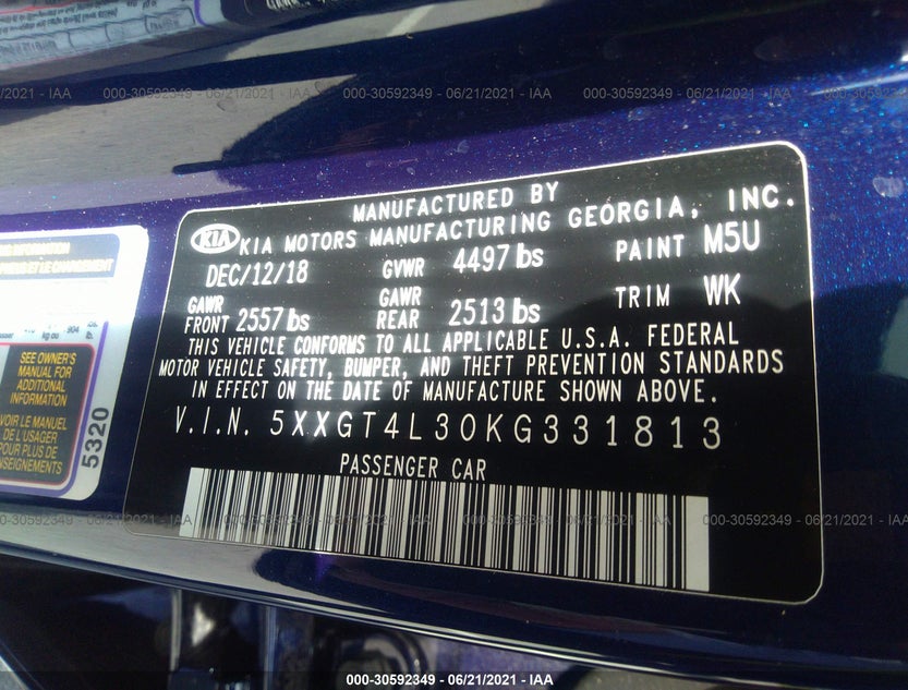5XXGT4L30KG331813