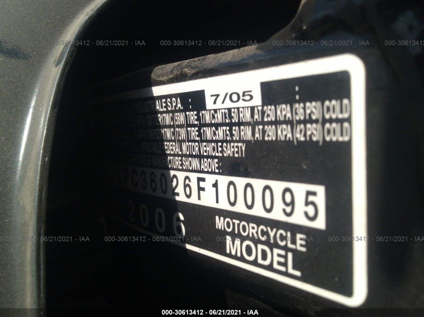 2006 Honda Cb600 F VIN: ZDCPC36026F100095 Lot: 30613412