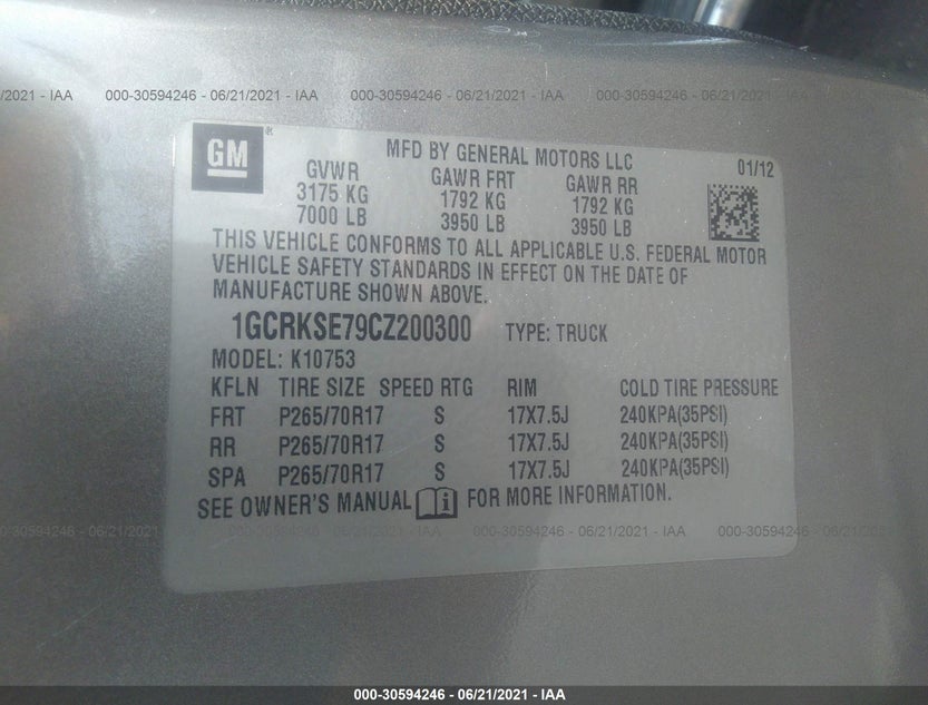 1GCRKSE79CZ200300