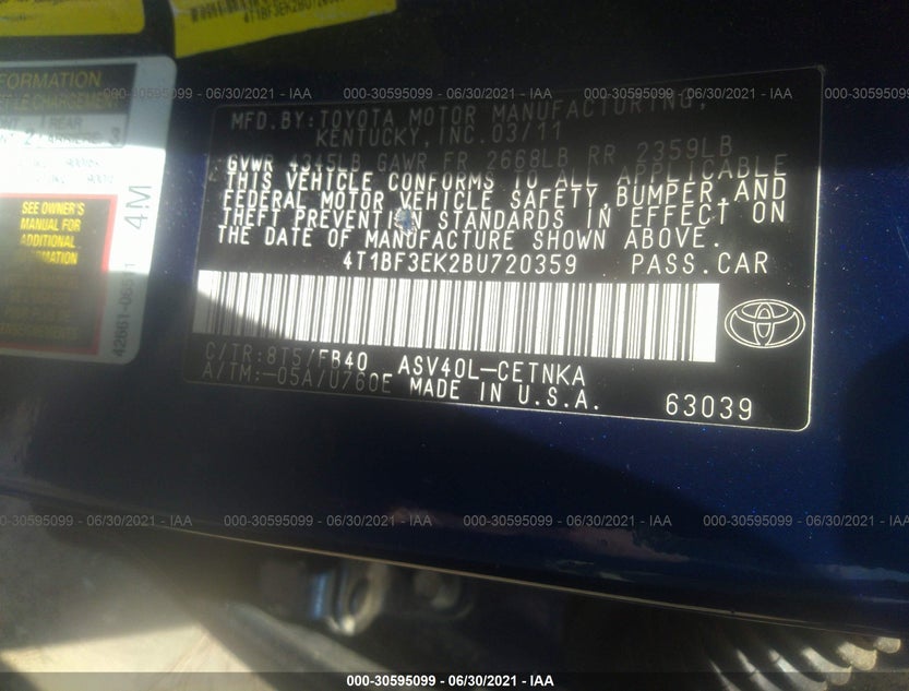 4T1BF3EK2BU720359