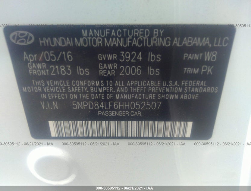5NPD84LF6HH052507