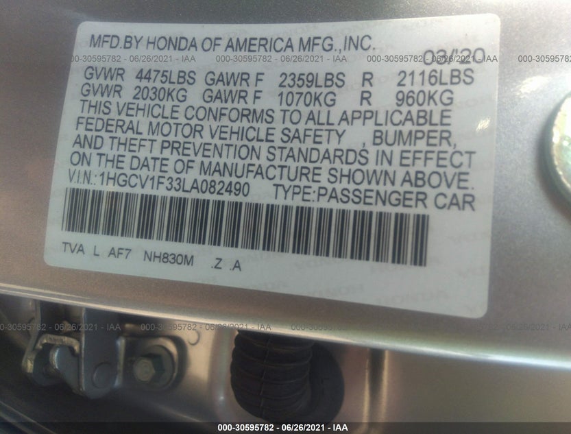 1HGCV1F33LA082490