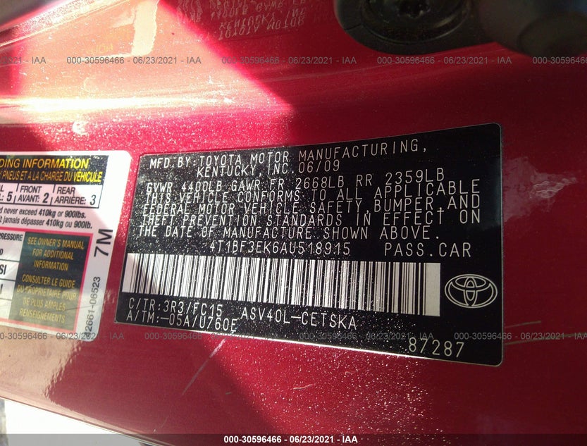 4T1BF3EK6AU518915