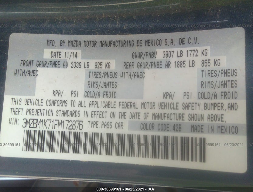 3MZBM1K71FM172876