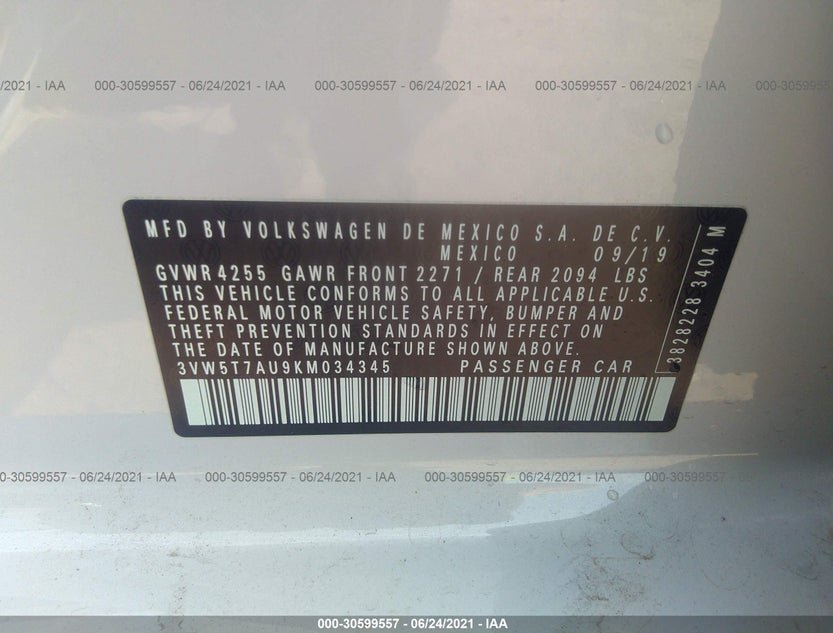 3VW5T7AU9KM034345