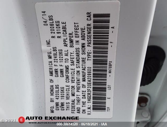 1HGCR2F30EA209600