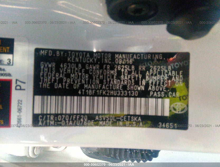 4T1BF1FK2HU333130