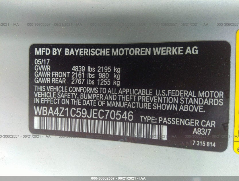 WBA4Z1C59JEC70546
