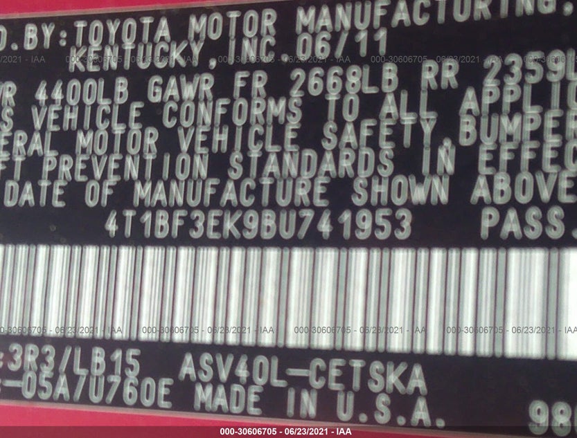 4T1BF3EK9BU741953