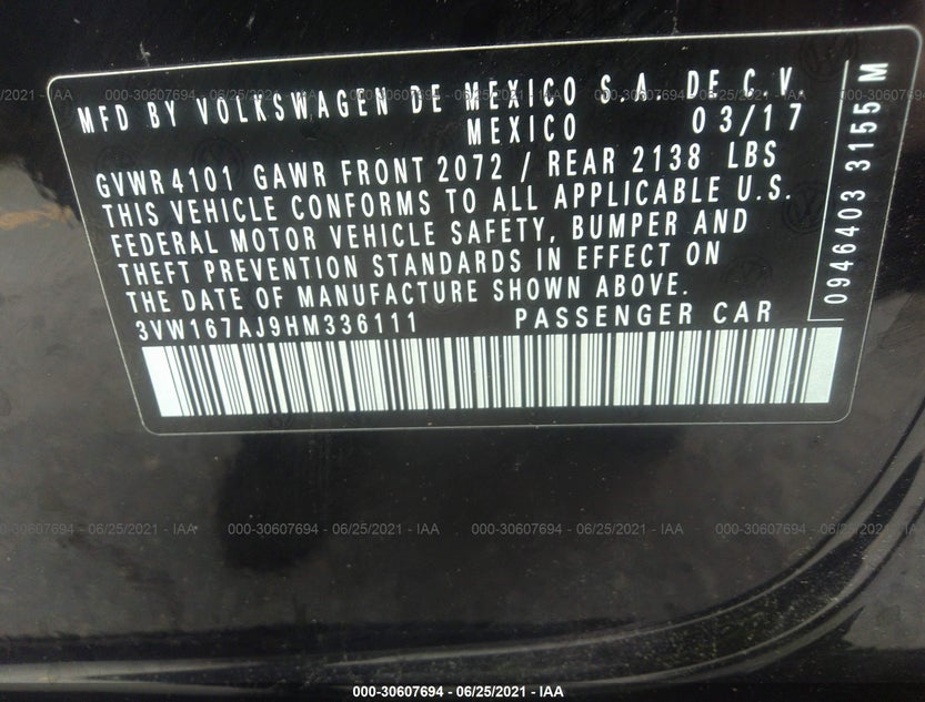3VW167AJ9HM336111