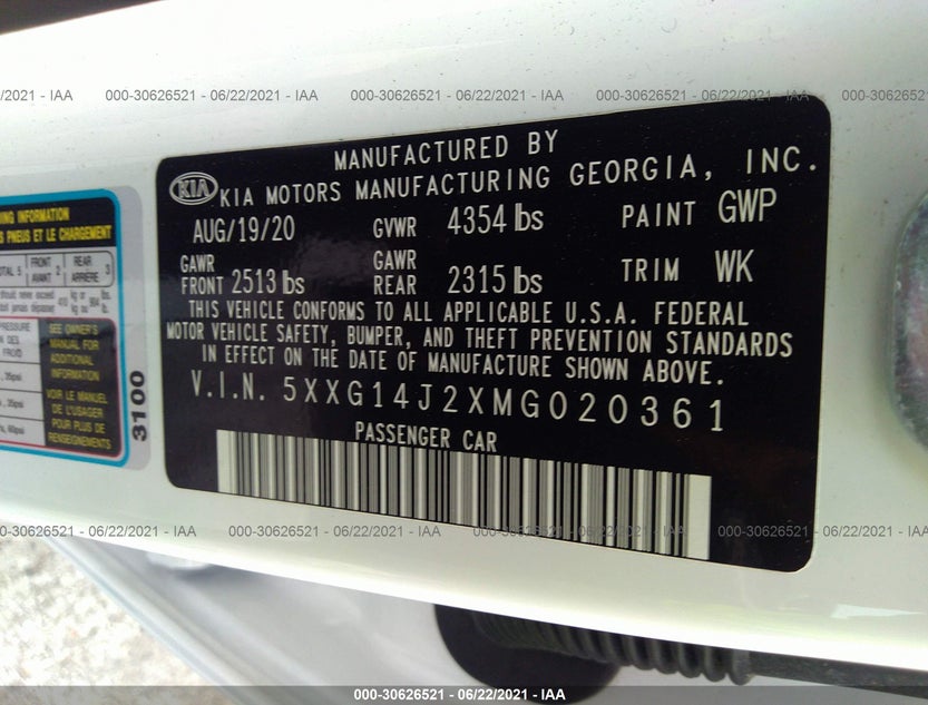 5XXG14J2XMG020361