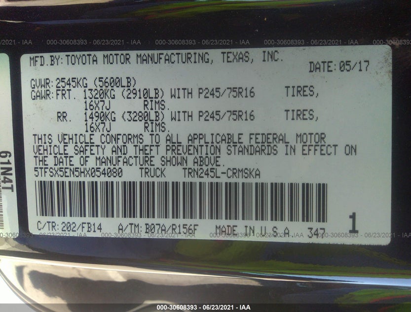 5TFSX5EN5HX054080