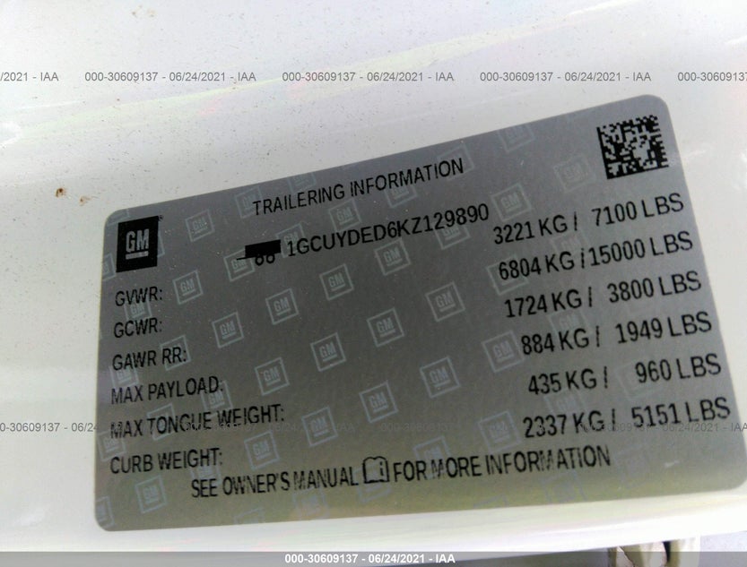 1GCUYDED6KZ129890
