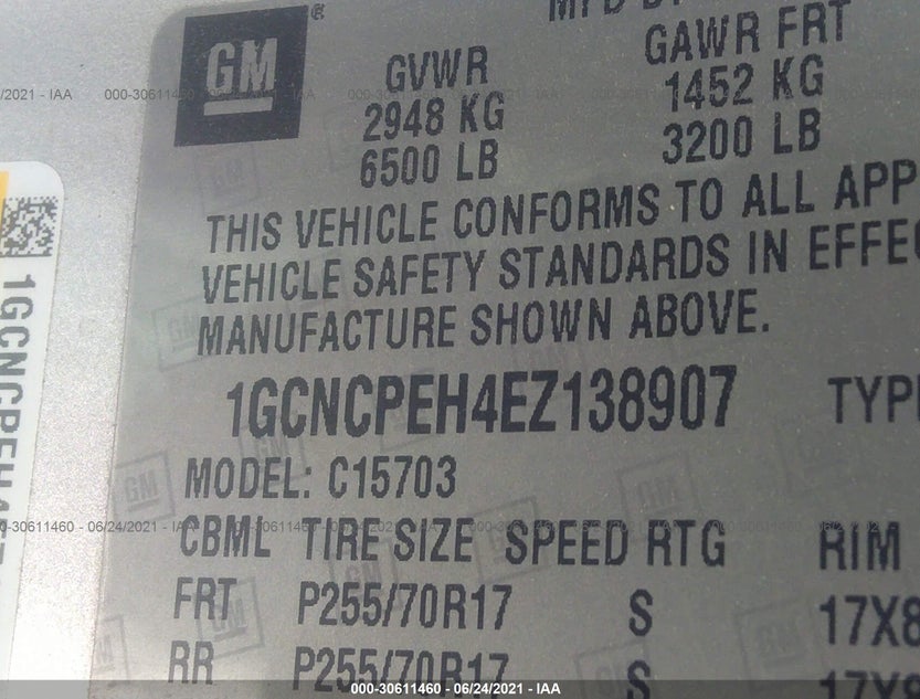 1GCNCPEH4EZ138907