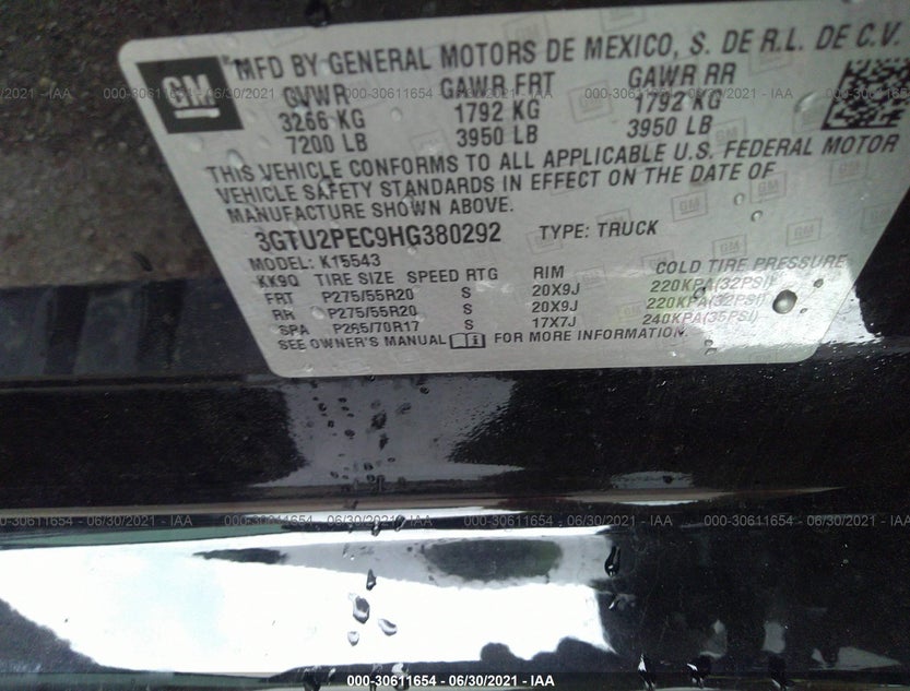 3GTU2PEC9HG380292