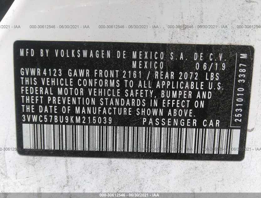 3VWC57BU9KM215039