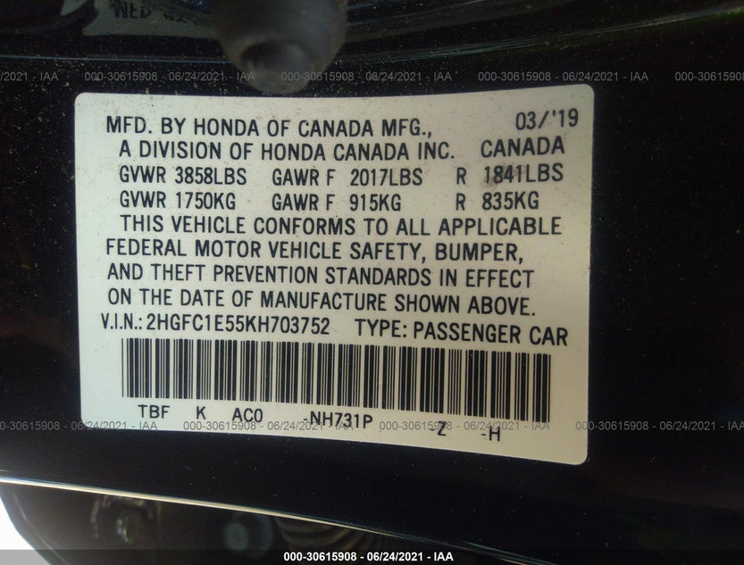 2HGFC1E55KH703752