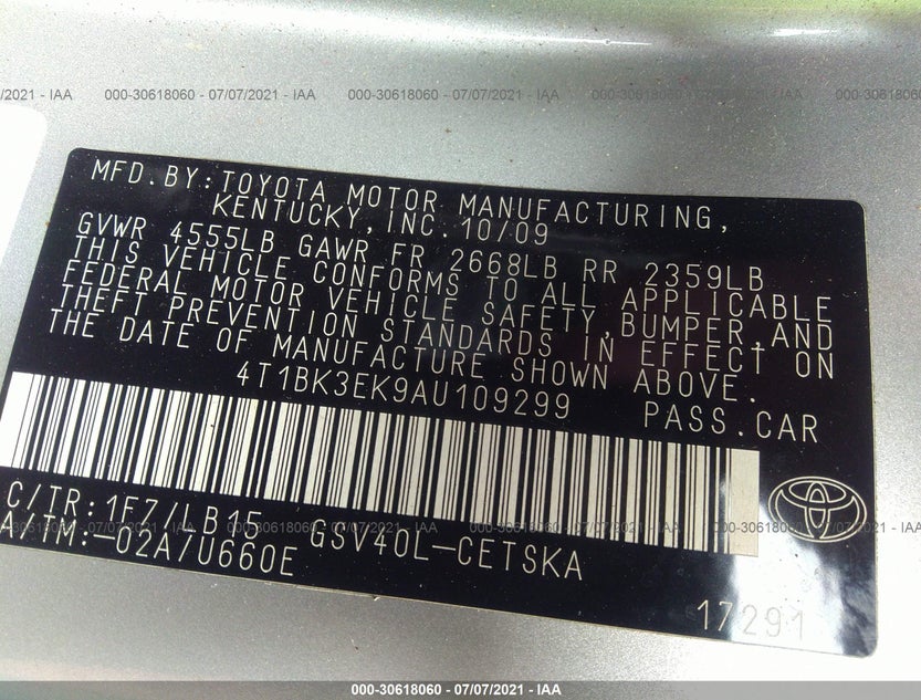 4T1BK3EK9AU109299