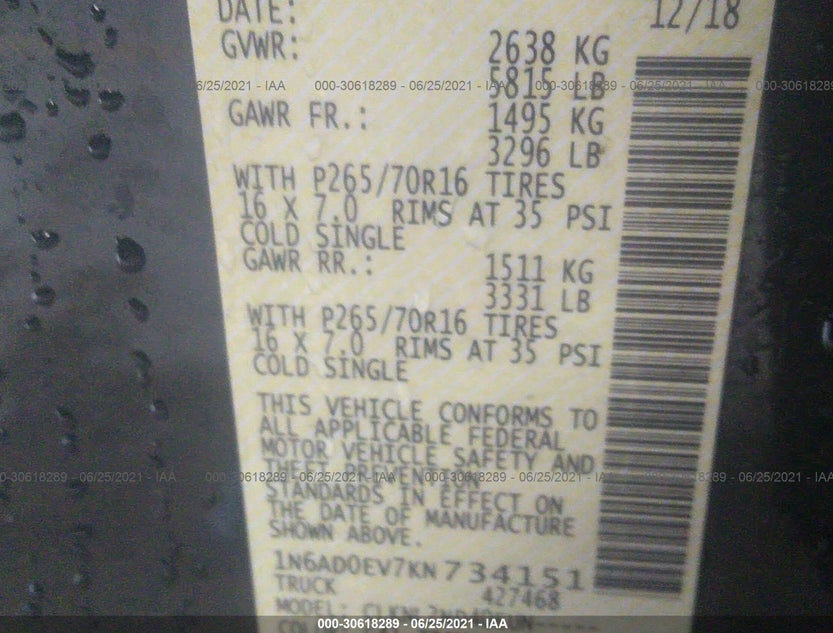 1N6AD0EV7KN734151