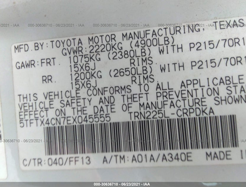 5TFTX4CN7EX045555