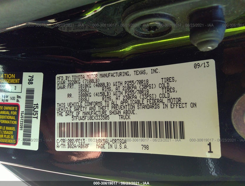 5TFUW5F10EX333505
