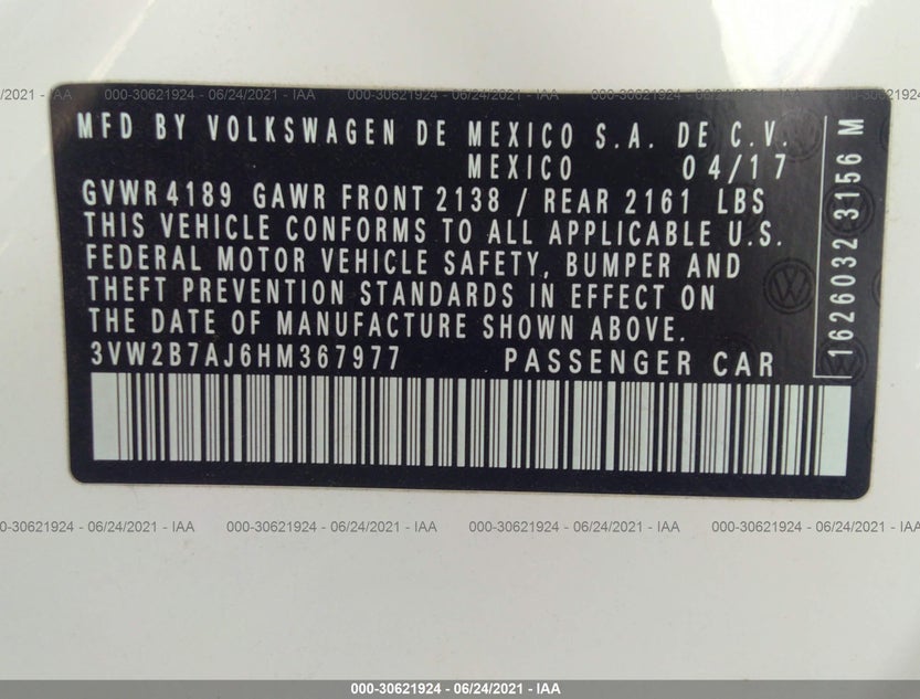 3VW2B7AJ6HM367977