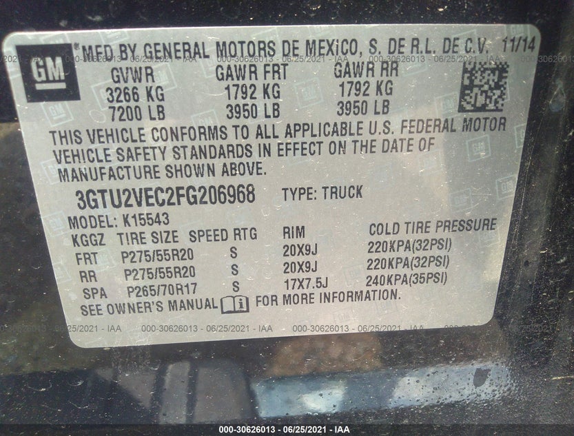 3GTU2VEC2FG206968