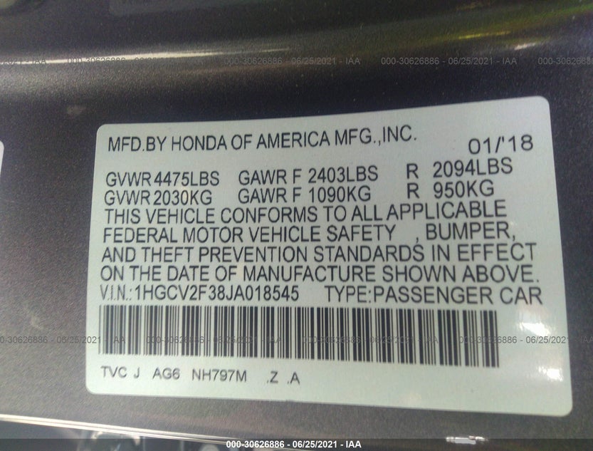 1HGCV2F38JA018545