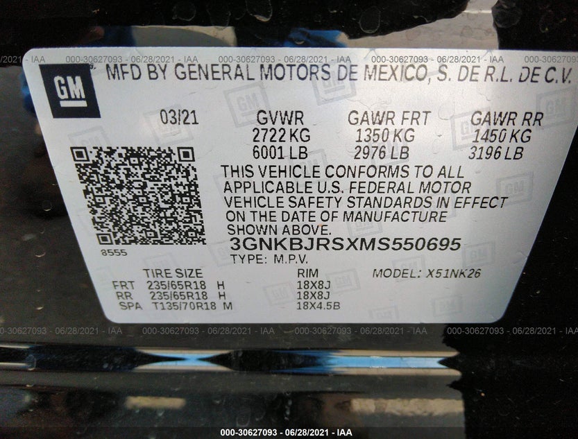 3GNKBJRSXMS550695