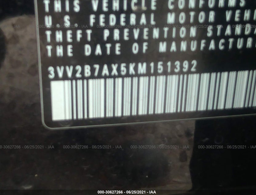 3VV2B7AX5KM151392