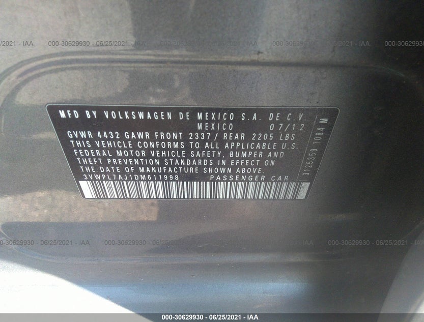 3VWPL7AJ1DM611998