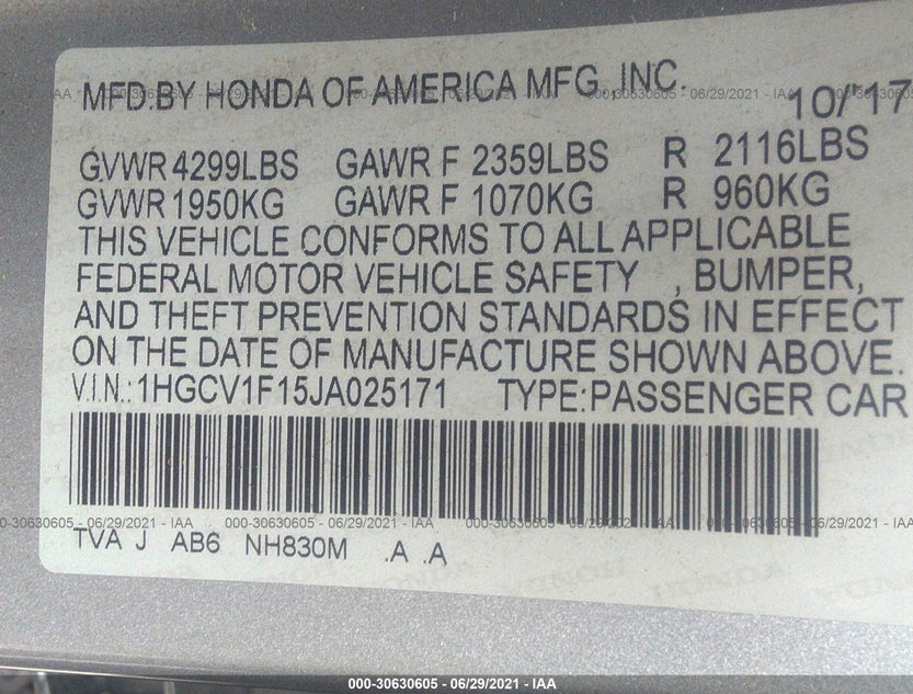 1HGCV1F15JA025171