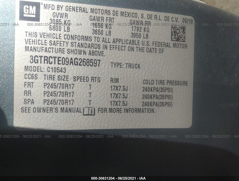 3GTRCTE09AG268597