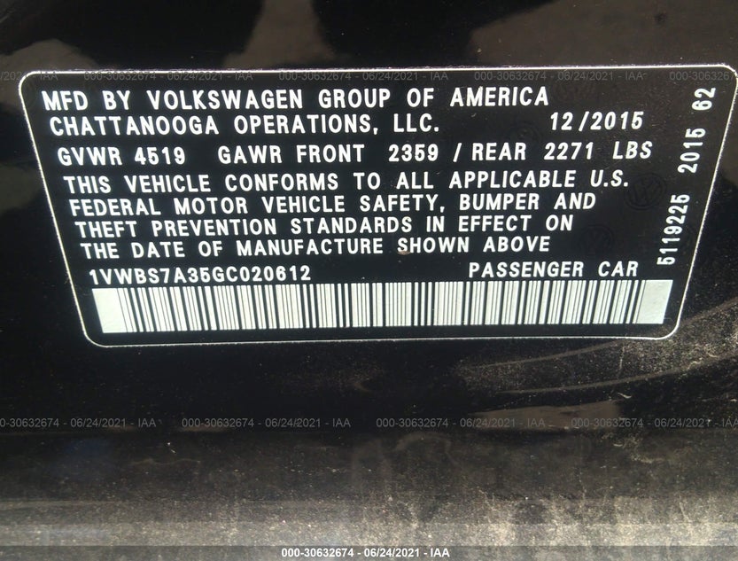 1VWBS7A35GC020612