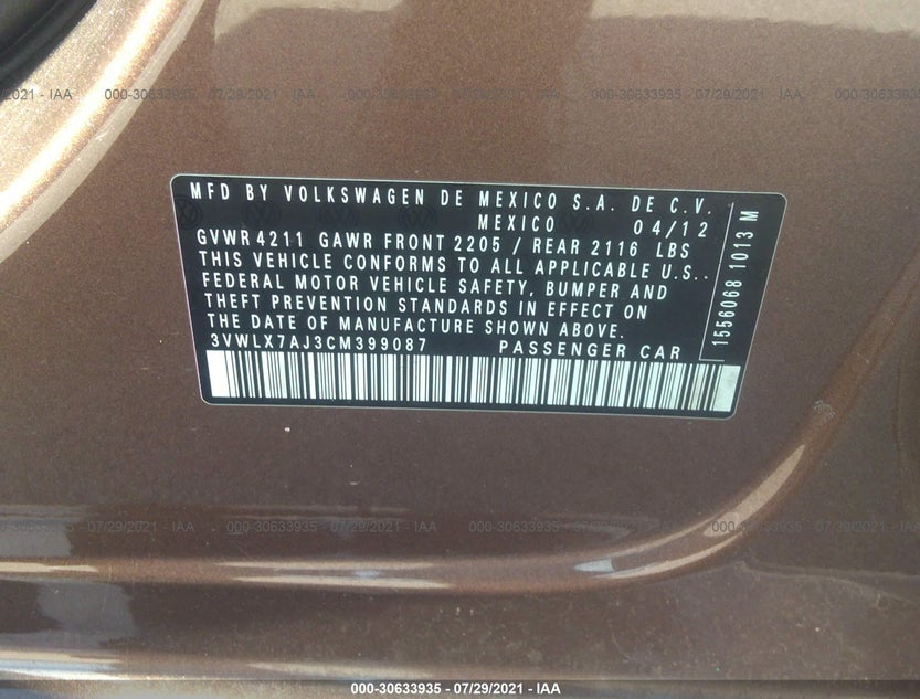 3VWLX7AJ3CM399087