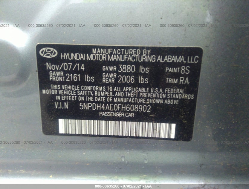5NPDH4AE0FH608902