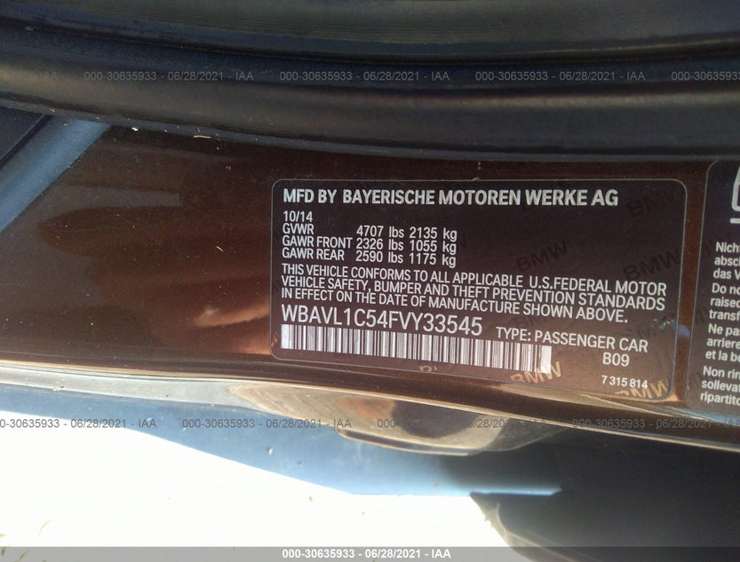 WBAVL1C54FVY33545
