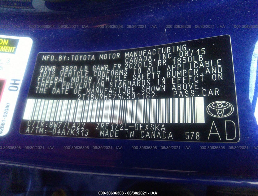 2T1BURHE7GC501162