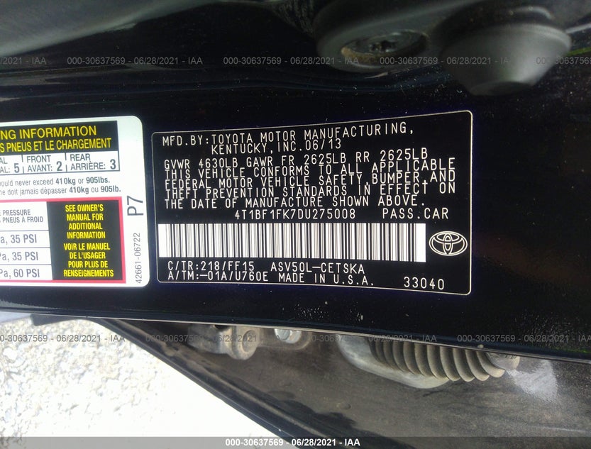 4T1BF1FK7DU275008
