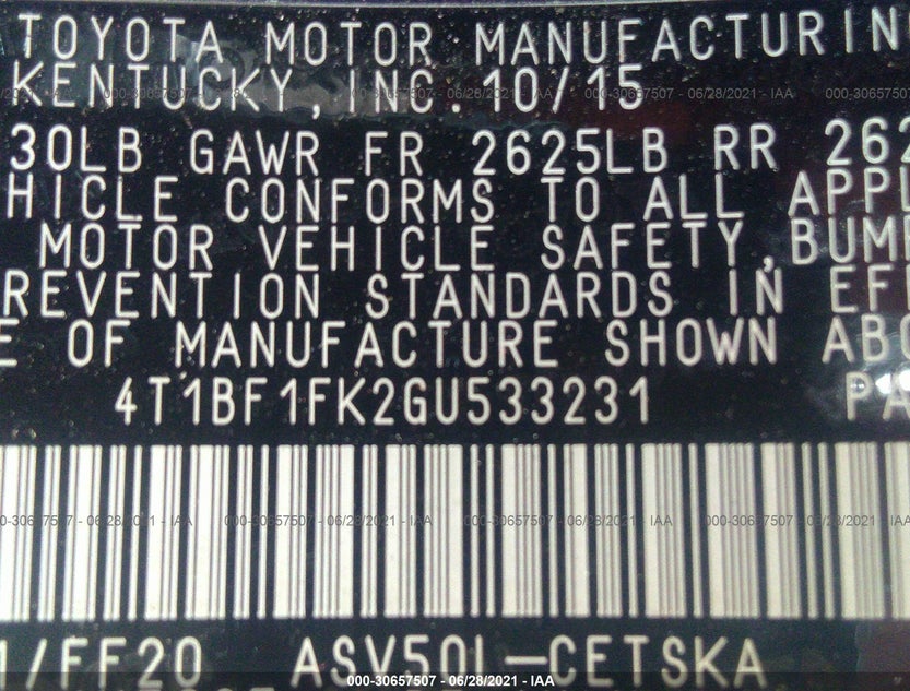 4T1BF1FK2GU533231